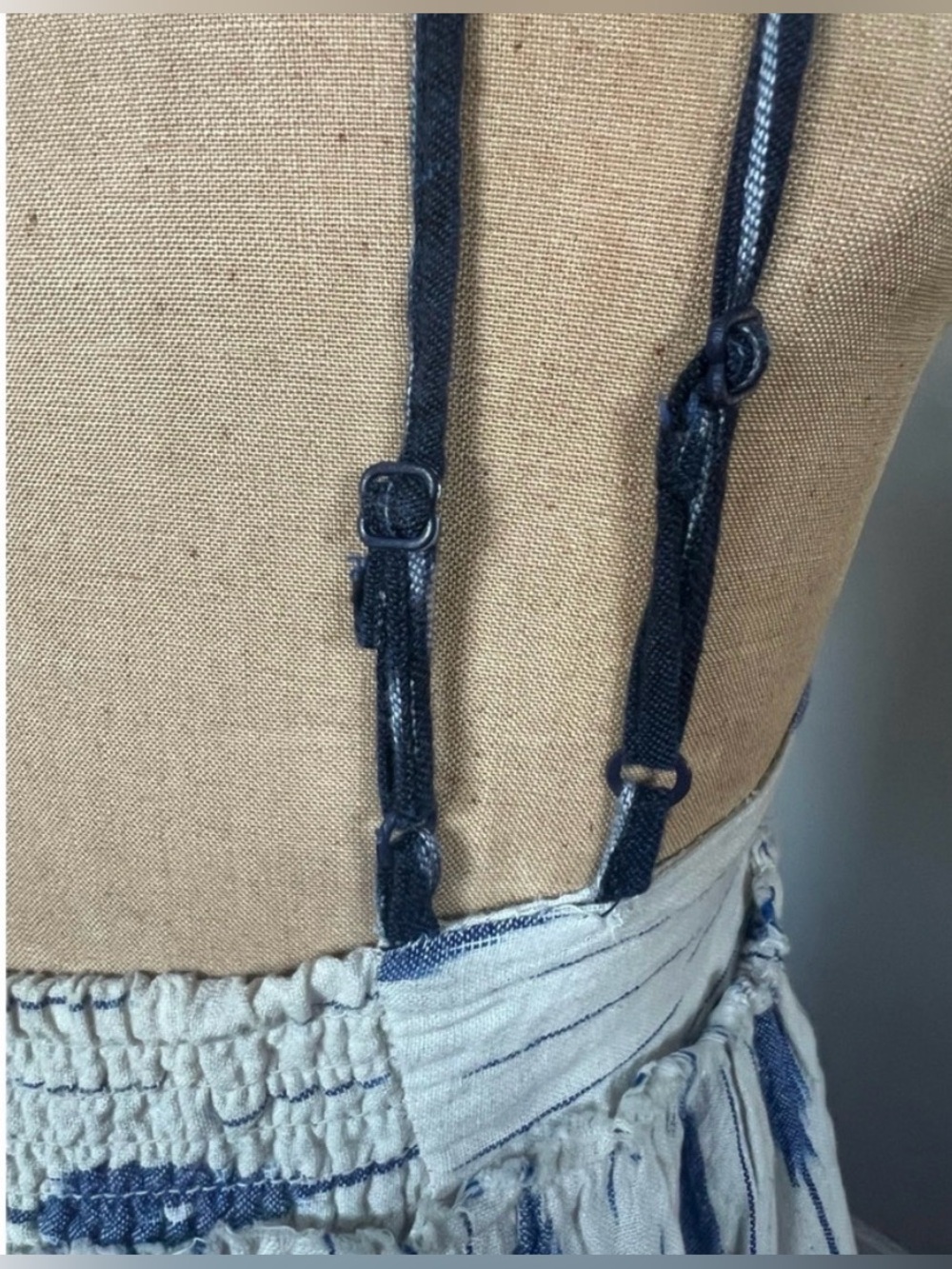 Free People Sweet Summer Blue White Cotton Dress S - Picture 8 of 16